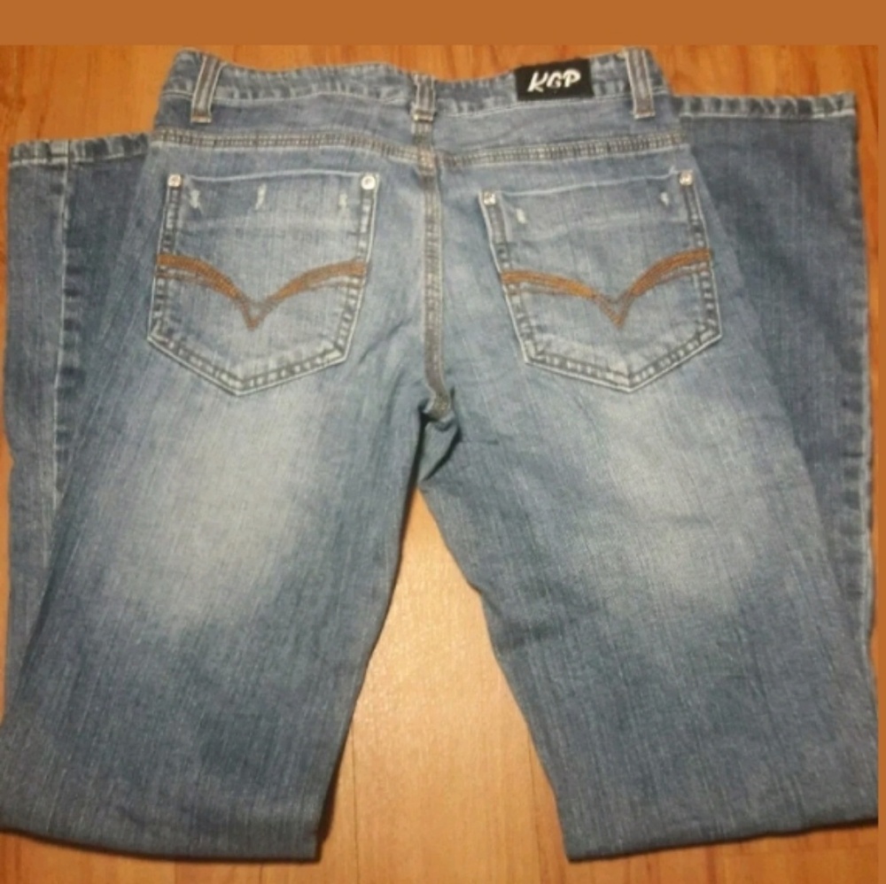 KCP Distressed Light Blue Denim Jeans Size 5/6
